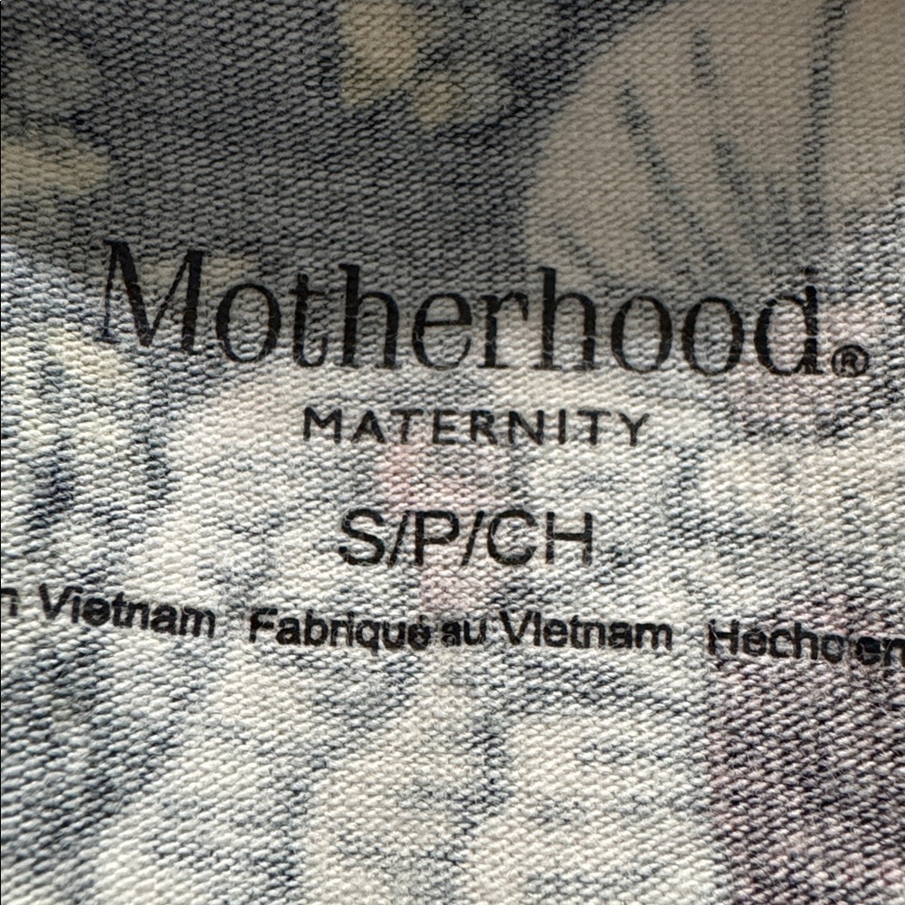 Motherhood Maternity Floral Print Scoop Neck Stretch Tee Shirt Size S - Picture 4 of 6